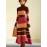 1pc Women's Deer Plush Three-Color Spliced Dress, High Neck Striped Fashion Casual Commuter Warm for Autumn and Winter