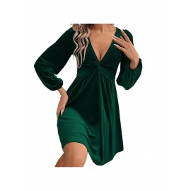 Women's Elegant Sleeveless (not long) mini dress - Solid Color Loose Fit Party Wedding Guest Dress, Roostertail Formal Evening Gown for Prom, Cocktail Party, Year-Round Special Occasions - Dress for full mobility & easy maintenance