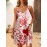 Holiday-themed New Spring/Summer Valentine's Day Heart Pattern Women's Dress with Spaghetti Straps