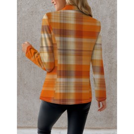 New Women'S Elegant Long Sleeve Blazer - Structured X-Silhouette Tailored Fit, Solid Color All-Season Versatile Coat with Single-Breasted Button Front Closure, H-Line Silhouette & Classic Notch Lapel Collar, Office to Party Jacket for Formal &