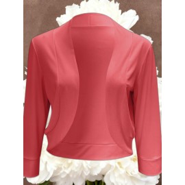 Ladies Fashion Casual Solid Color Three Quarter Sleeve Cardigan | Short Small Coat Coats for Ladies Blazers, Front Open, Spring/Fall Outerwear, Loose Fit, Single Breasted, Solid Color, No