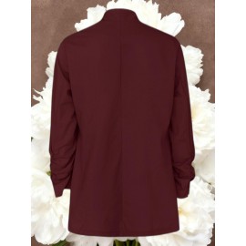 Women Fashion Solid Color Open Front Long Elastic Sleeves Suit Loose Blazers | Chic Outerwear, Single Breasted, Regular Length, Suitable for Everyday & Formal Outfits, Spring/Fall Essential