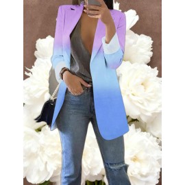 Women's Loose-Fit Full-Length Cardigan Jacket with Front Button Closure - Long Sleeve Blouse for work, Business & Casual Outfits | Single-Breasted Coat (Machine Washable Outerwear, OL Suit Essential)