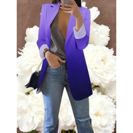 Women's Loose-Fit Full-Length Cardigan Jacket with Front Button Closure - Long Sleeve Blouse for work, Business & Casual Outfits | Single-Breasted Coat (Machine Washable Outerwear, OL Suit Essential)