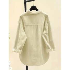 Women's Corduroy Shirt, Everyday Shirt, Layering Piece, Relaxed Fit, Buttonup Shirt, Hand Wash Only, Breathable Material, Long Sleeve Shirt, Buttondown Top, Women's Fashion, Office Casual