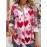 Women's Red Heart Print Lapel Button-Front Shirt Blouse - Valentine's Day Outfit, Spring Summer Casual & Dressy Tops, Machine Washable Resort Style Collar Shirt for Beach Vacations & Romantic Events