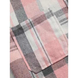 Pink Gingham Shirt | Casual Lapel Collar, Button Details, Summer Shirting