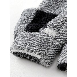 Women'S Plaid Fleece Coat - Mustard-Yellow & Checkered Winter Warmth, Soft Plush Jacket with Full-Zip Front Closure, Cozy Casual Outerwear for Fall & Winter, Winter Clothing, Fall Fashion, Stylish Outerwear, Fashion Lovers