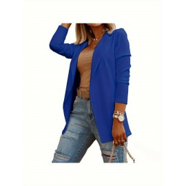 Women'S Slim Fit Solid Color Blazer - Chic Long Sleeve Single-Button Jacket, Lightweight All-Season Versatile Office & Casual Wear, Versatile Fashion | Chic Blazer | Lightweight Jacket